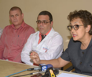 From right: Dr Madhu Singh, Cardiac Surgeon Dr Jose Rodrigues, Cardiac Anaesthetist Dr Gabriel Avalos, and Interventional Cardiologist Javier Gomes at Friday’s press briefing